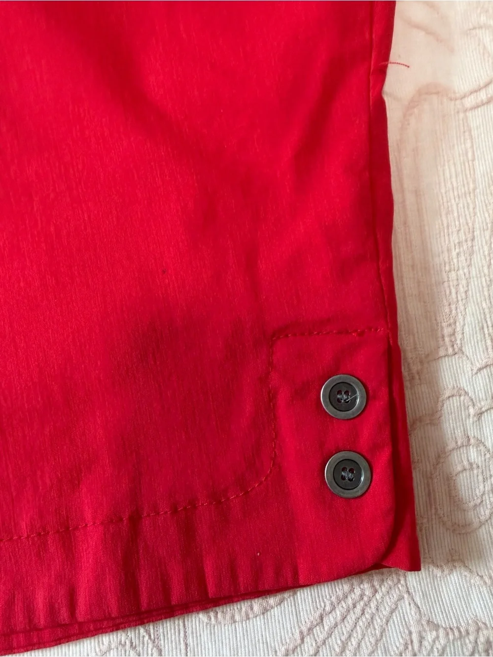 ALLA Red Women's Knee-Length Stretch Shorts